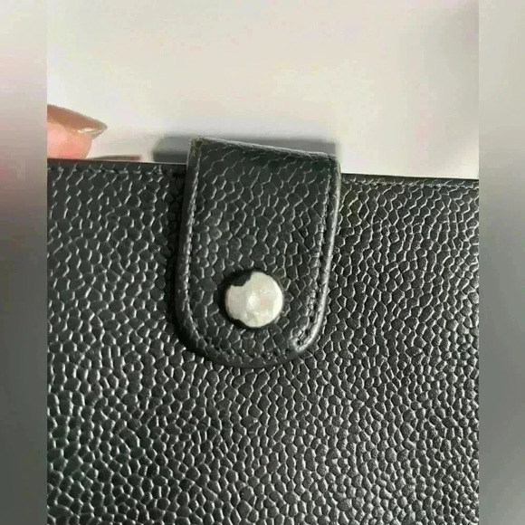 Authentic CHANEL CC Logo Coin Case Wallet Caviar Skin Leather Black Vintage - Picture 6 of 16